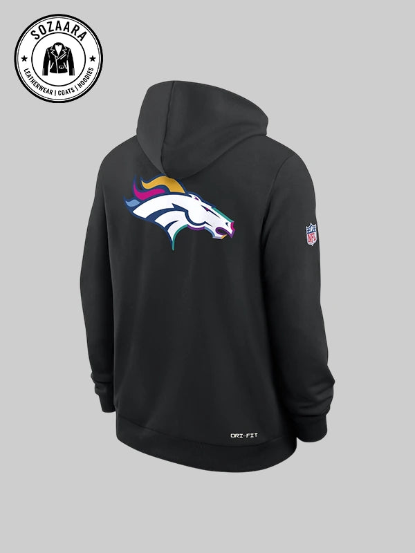 2025 Crucial Catch Denver Broncos Nike Black Dri Fit Hoodie
