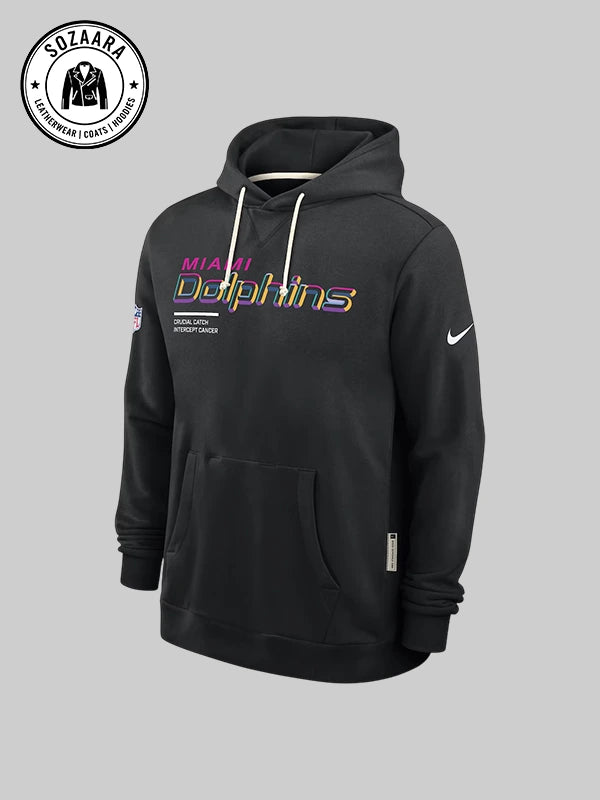 2025 Crucial Catch Miami Dolphins Hoodie Sweatshirt In Black
