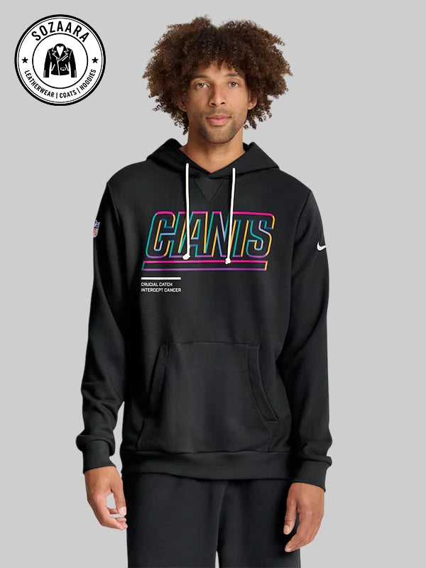 2025 Crucial Catch New York Giants Cancer Hoodie
