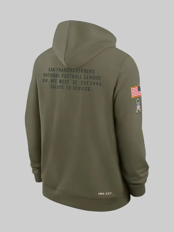 2025 Salute to Service San Francisco 49ers Hoodie Olive Green