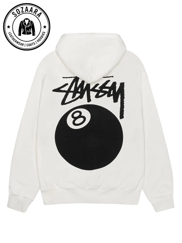 8 Ball Stussy Hoodie White