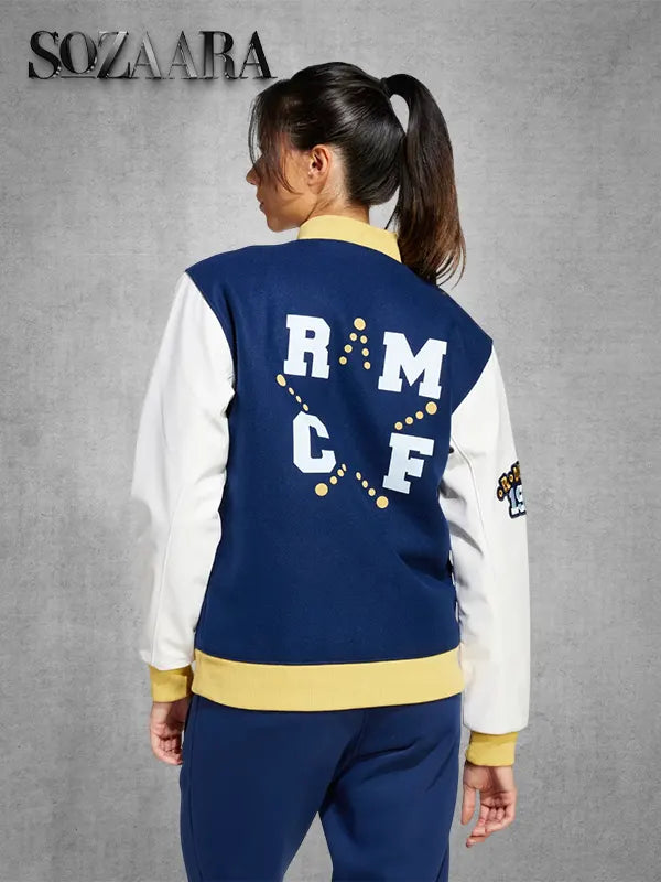 Adidas R M CF Varsity Jacket Blue Baseball Varsity