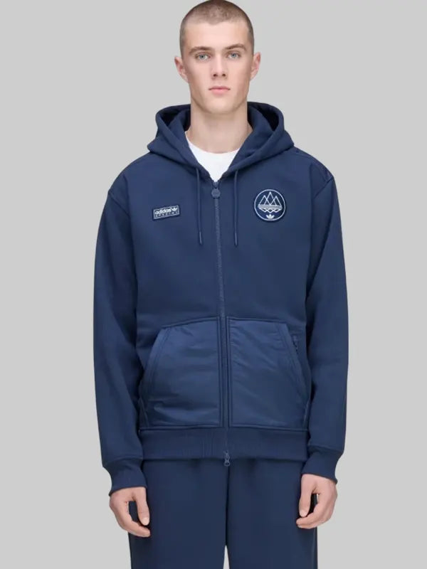 Adidas Spzl Wilpshire Zip Up Hoodie Navy