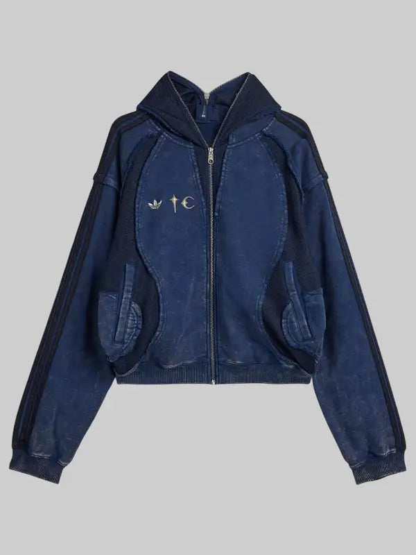 Adidas Thug Club Teamgeist Hooded Zip Up Jacket Blue