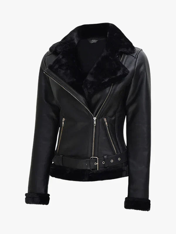 Agnes Women's Leather Shearling Jacket