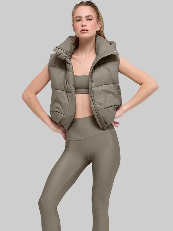 Alo Light Cocoa Puffer Vest 
