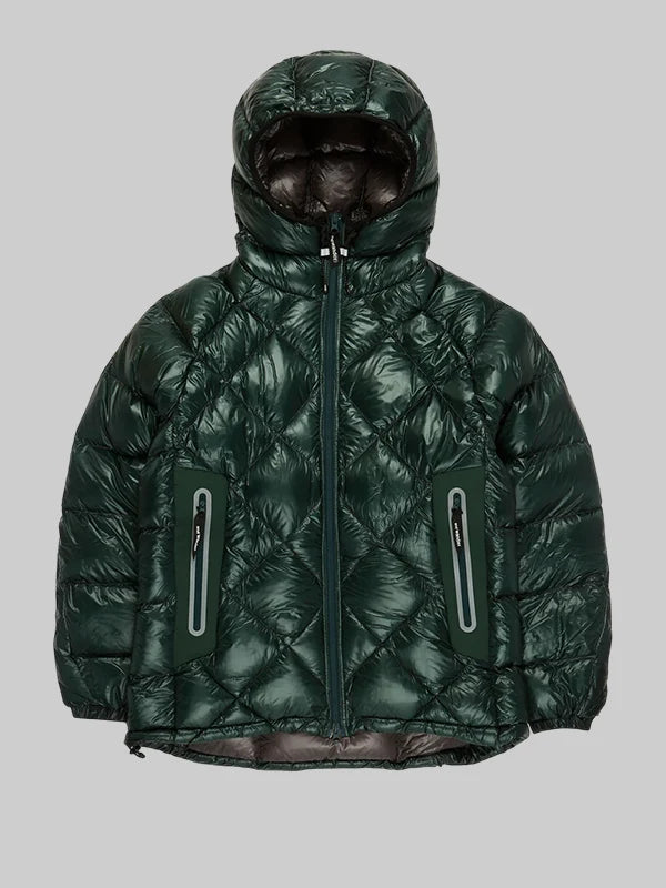 And Wander Diamond Stitch Down Jacket Green
