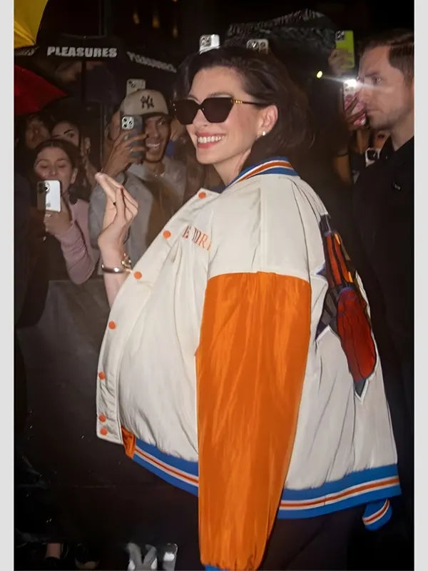 Anne Hathaway NY Knicks Bomber Jacket 
