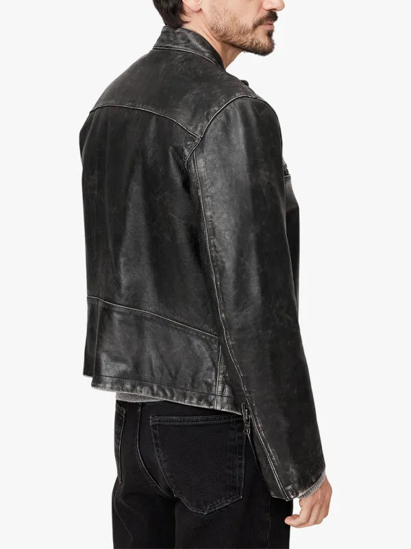 Banana Republic Men's  Leather Biker Jacket Black 