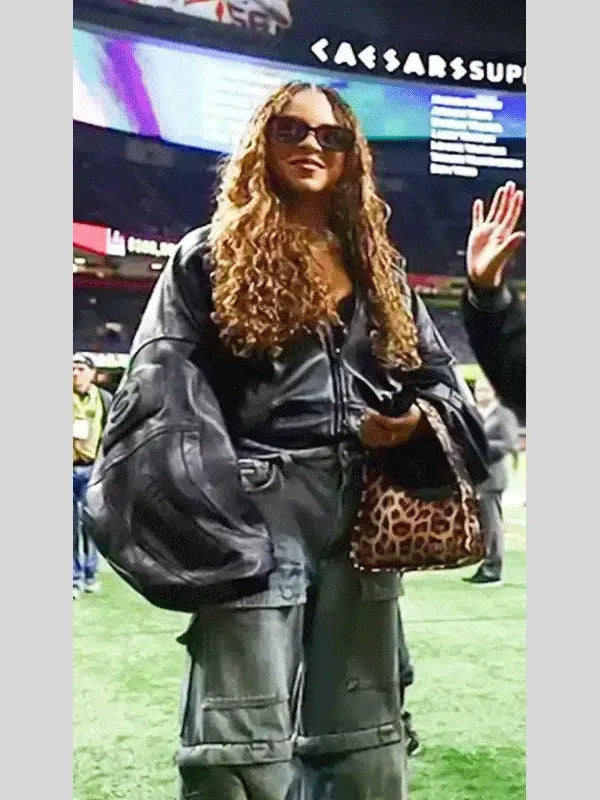 Beyonce Super Bowl Leather Black Jacket
