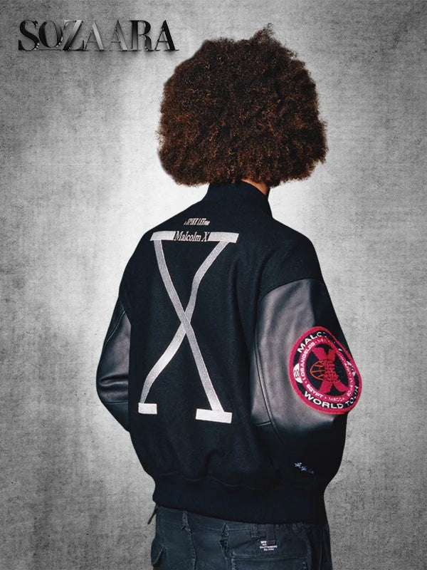Black 40 Acres Malcolm X Varsity Jacket Supreme