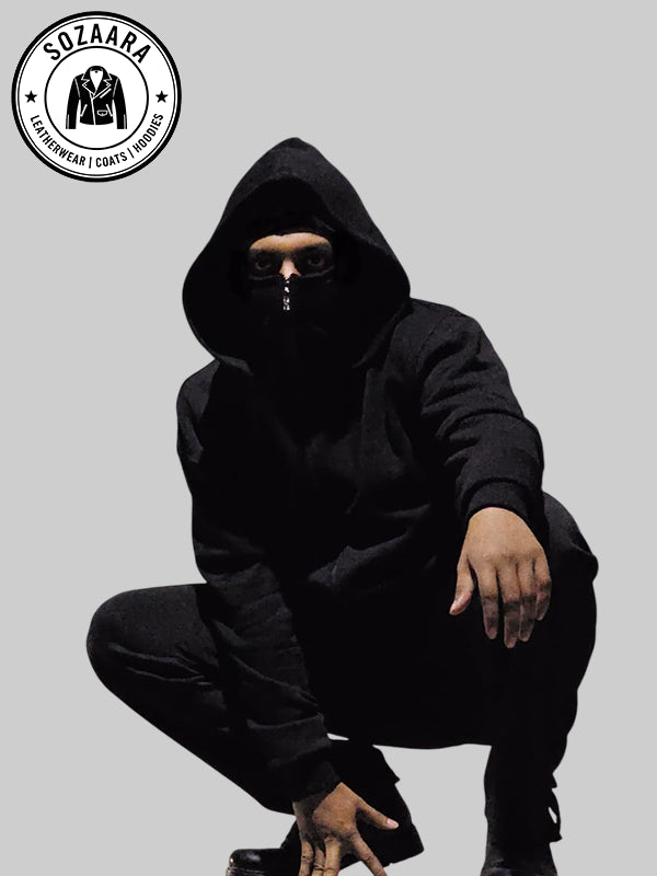 Black Balaclava Hoodie Mens