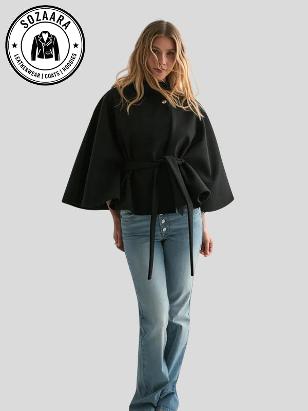 Black Fancy Poncho Jacket Nelly