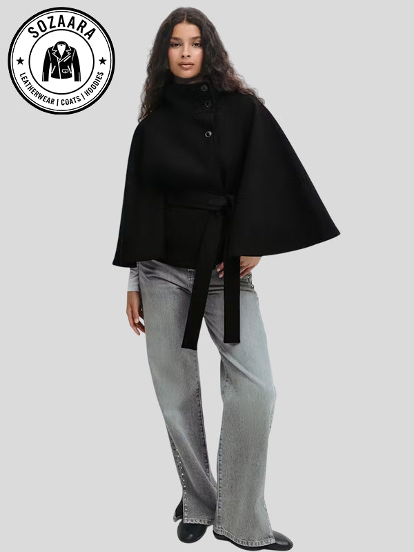 Black Gina Tricot Jacket Cape