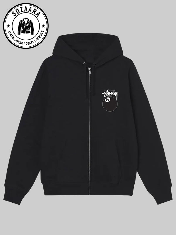 Black Stussy 8 Ball Hoodie