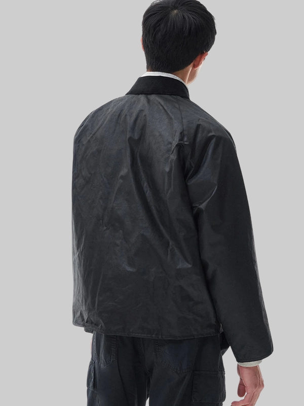 Black Wax Cotton Transport Barbour Jacket
