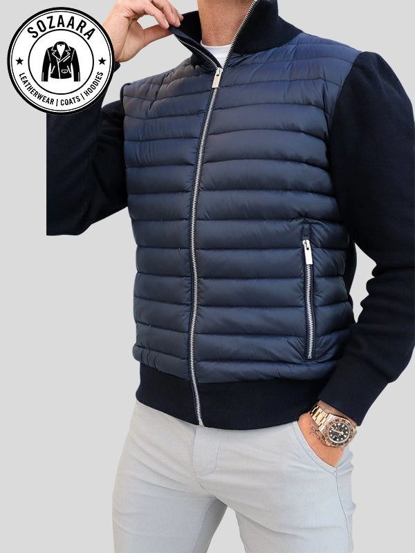 Blue Arveilo Hybrid Jacket Men