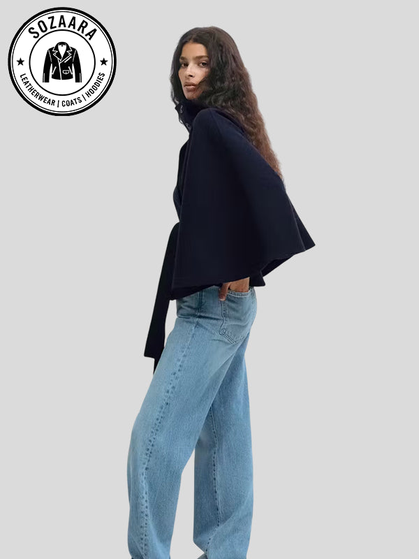 Blue Belt Cape Jacket Gina Tricot