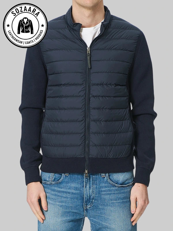 Blue Cardigan Woolrich Hybrid Jacket