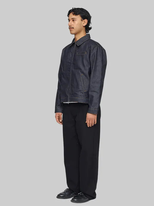 Blue Raw Denim Workwear Jacket By Mutimer
