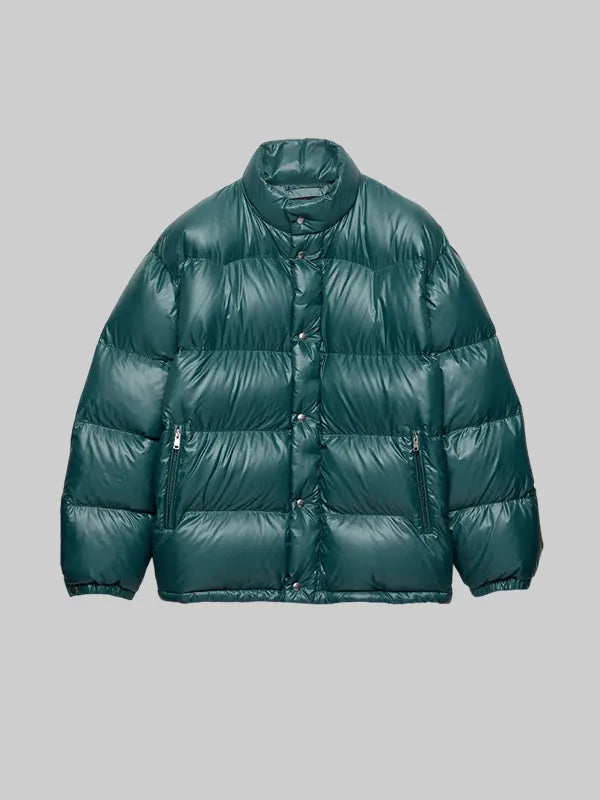 Blue prada puffer jacket ladies
