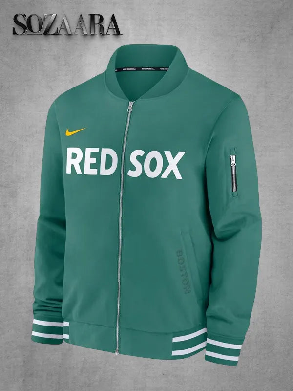 Boston Red Sox Nike City Connect Bomber Jacket Green