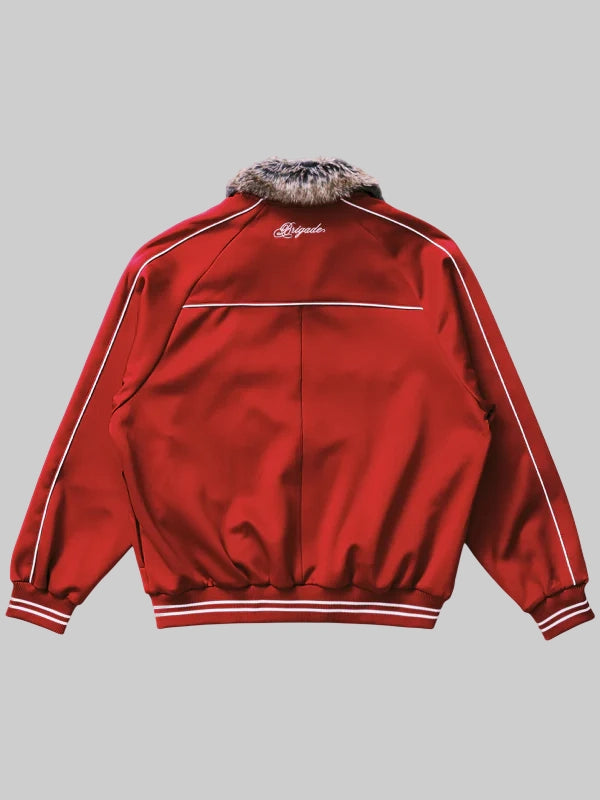 Brigade Fur Collar Red Track Jacket.