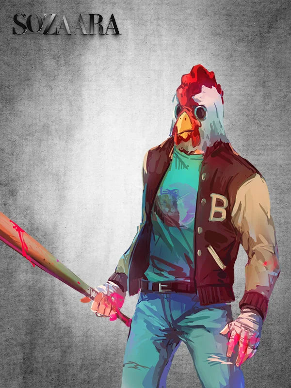 Brown Hotline Miami Cosplay Varsity Jacket