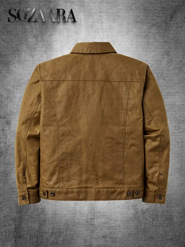 Brown Tin Cloth Short Lined Cruiser Jacket Filson