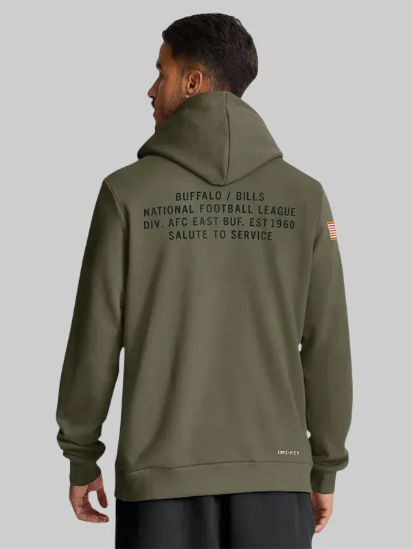 Buffalo Bills Nike 2025 Salute to Service Sideline Standard Issue Dri FIT Hoodie