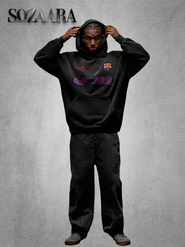 CJ X NIKE X FCB BARCA CACTUS SPRAY LOGO HOODIE