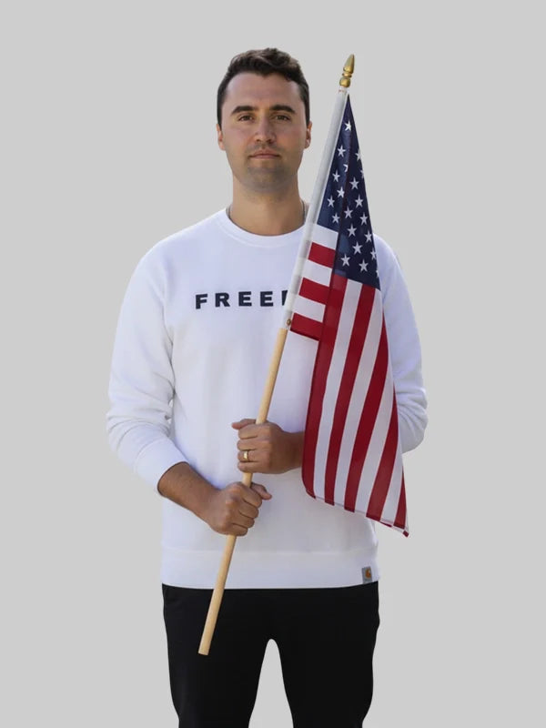 Charlie Kirk Freedom White Sweatshirt
