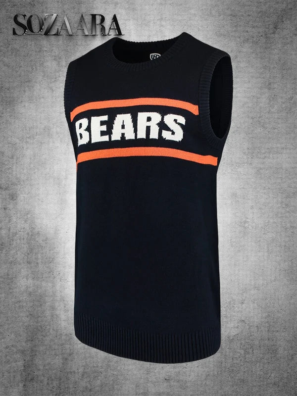 Chicago Bears Crewneck Sweater Vest Navy