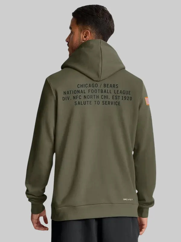 Chicago Bears Nike 2025 Salute to Service Hoodie Olive
