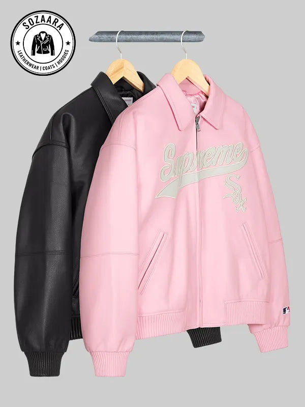 Chicago White Sox Supreme x Leather Varsity Jacket Womens