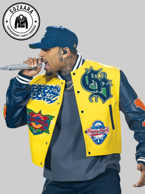 Chris Brown Breezy Bowl Yellow Blue Jacket