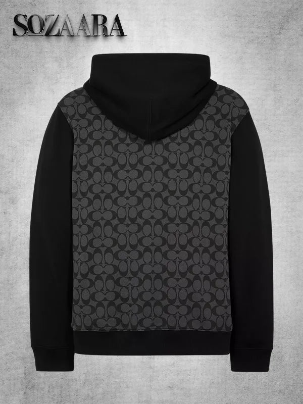 Coach Black and Grey Pullover Hoodie