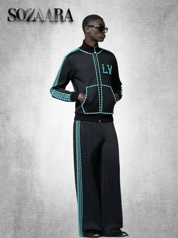 Dawn Staley Louis Vuitton Embellished Cotton Track Jacket Black