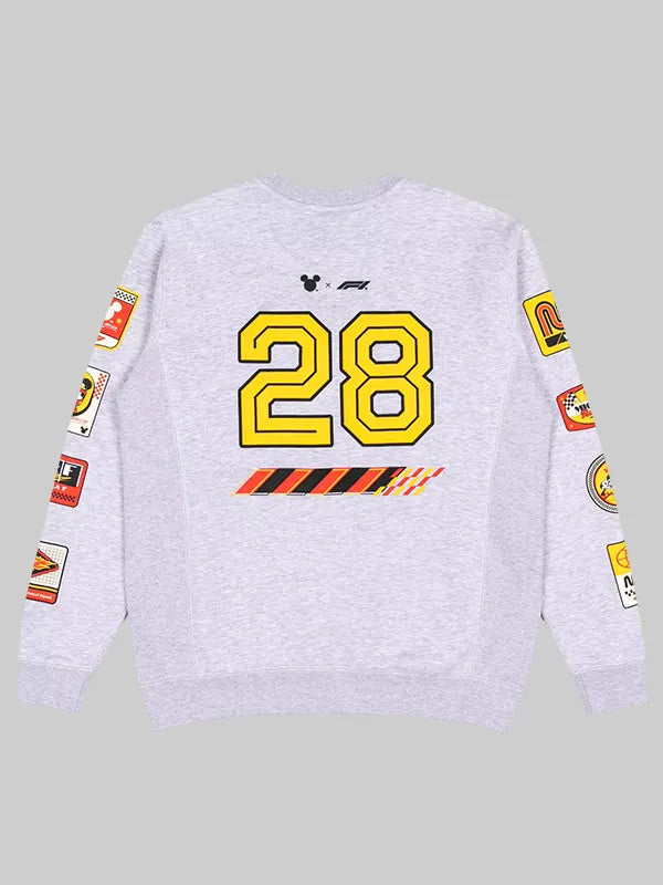 Disney x Formula 1 Crewneck Sweatshirt In Heather Grey
