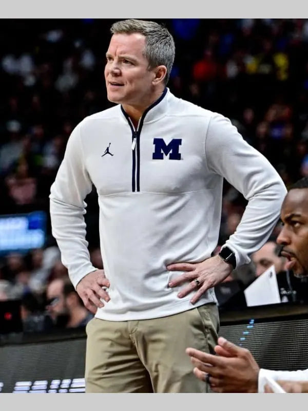 Dusty May Michigan Wolverines Nike Half Zip Sweatshirt White