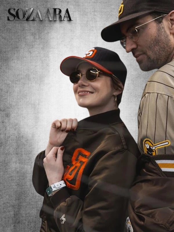 Emma Stone Padres Jacket Brown