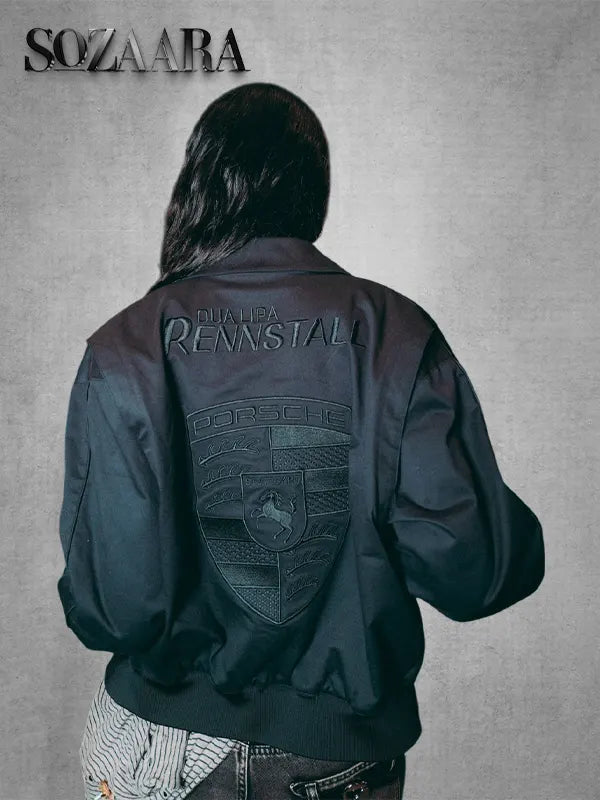 F1 Grand Prix Monaco Dua Lipa Rennstall Porsche Black Bomber Jacket