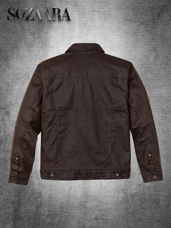 Filson Tin Cloth Short Lined Cruiser Dark Brown Jacket