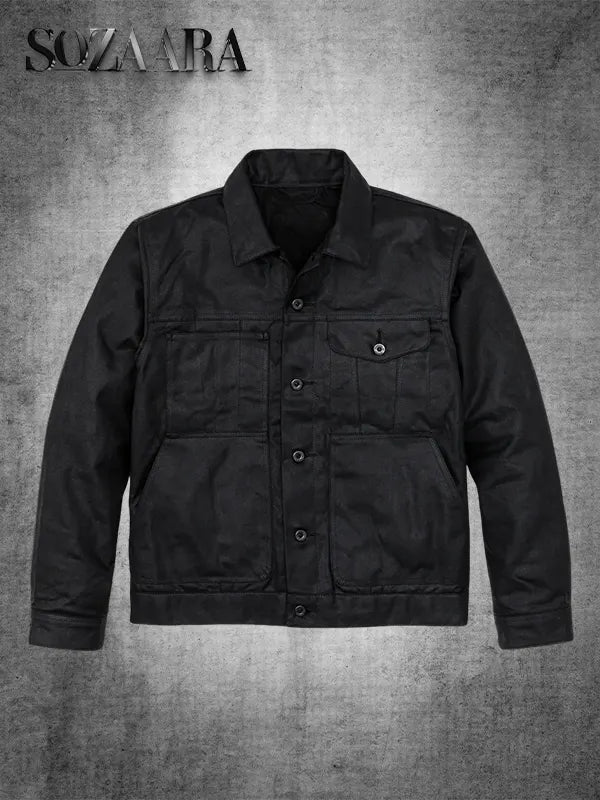 Filson Tin Cloth Short Lined Cruiser Jacket Black