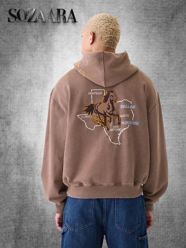 Gap Texas The Lone Star State Hoodie Brown