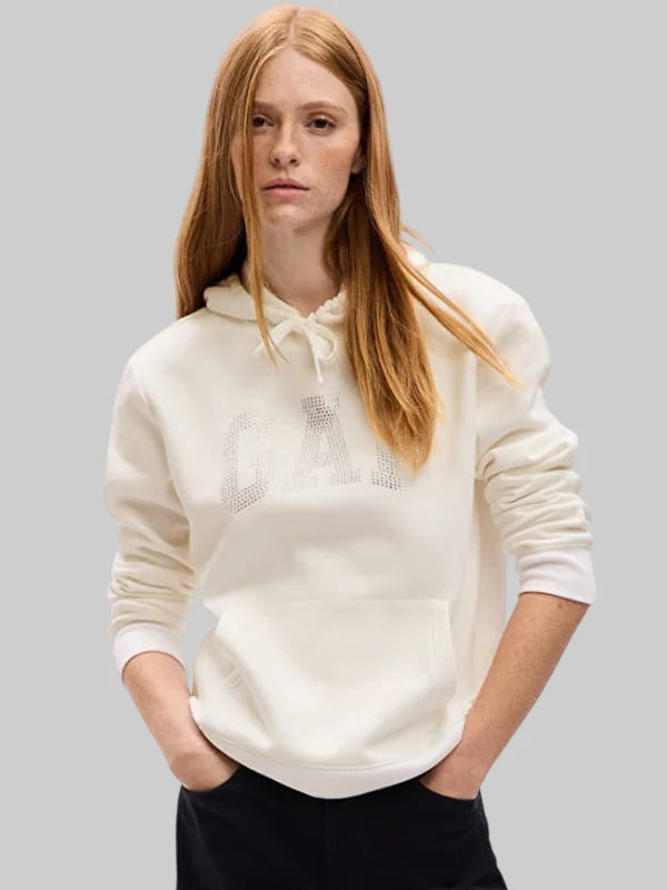 Gap Bling Hoodie White Rhinestone