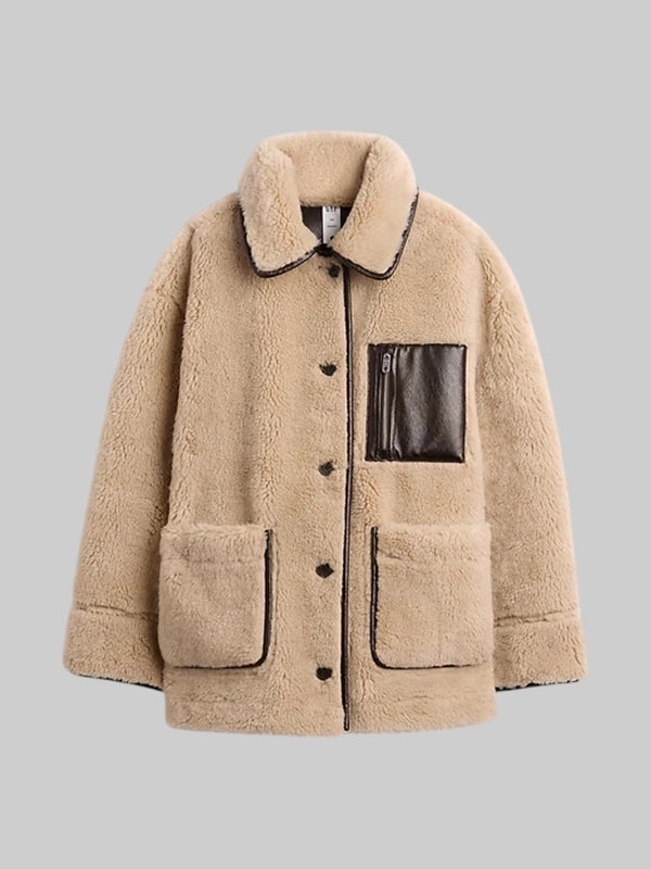 Gap × Sandy Liang Reversible Vegan Leather Sherpa Jacket

