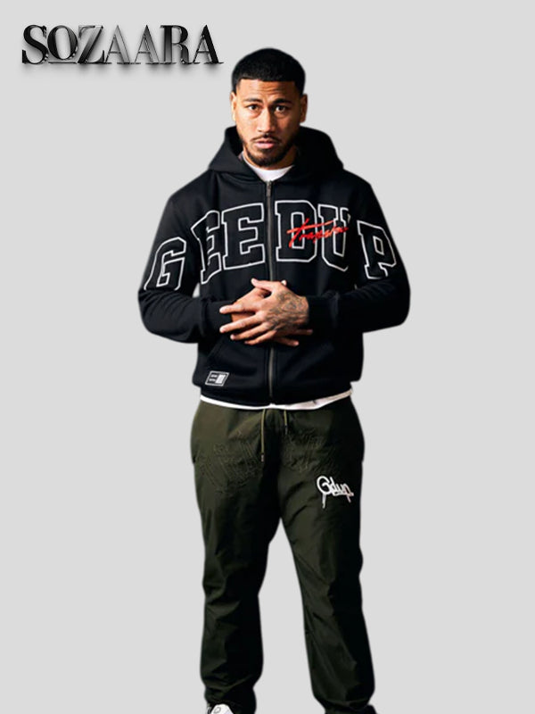 Geedup x Trapstar Zip Up Hoodie Black - Sozaara – SOZAARA