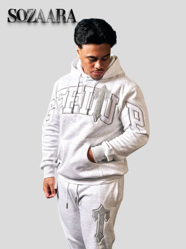Geedup x Trapstar Irongate T White Marle Grey Hoodie