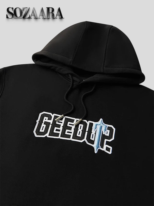 Geedup x Trapstar PFK x Irongate Hoodie Black Cool Blue Mens